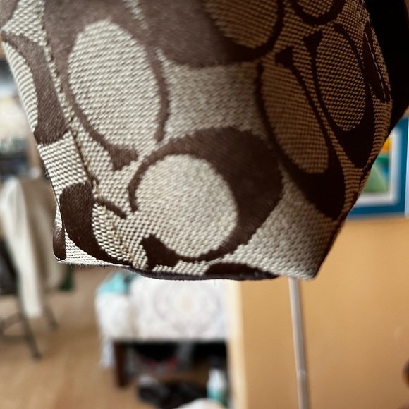 Coach Small Suede and Canvas Shoulder Purse - Picture 7 of 11